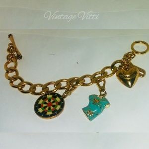 Juicy Couture DARTBOARD & T SHIRT CHARM BRACELET